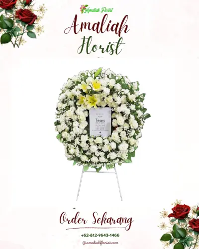 Krans Bunga Duka Cita rumah duka carolus